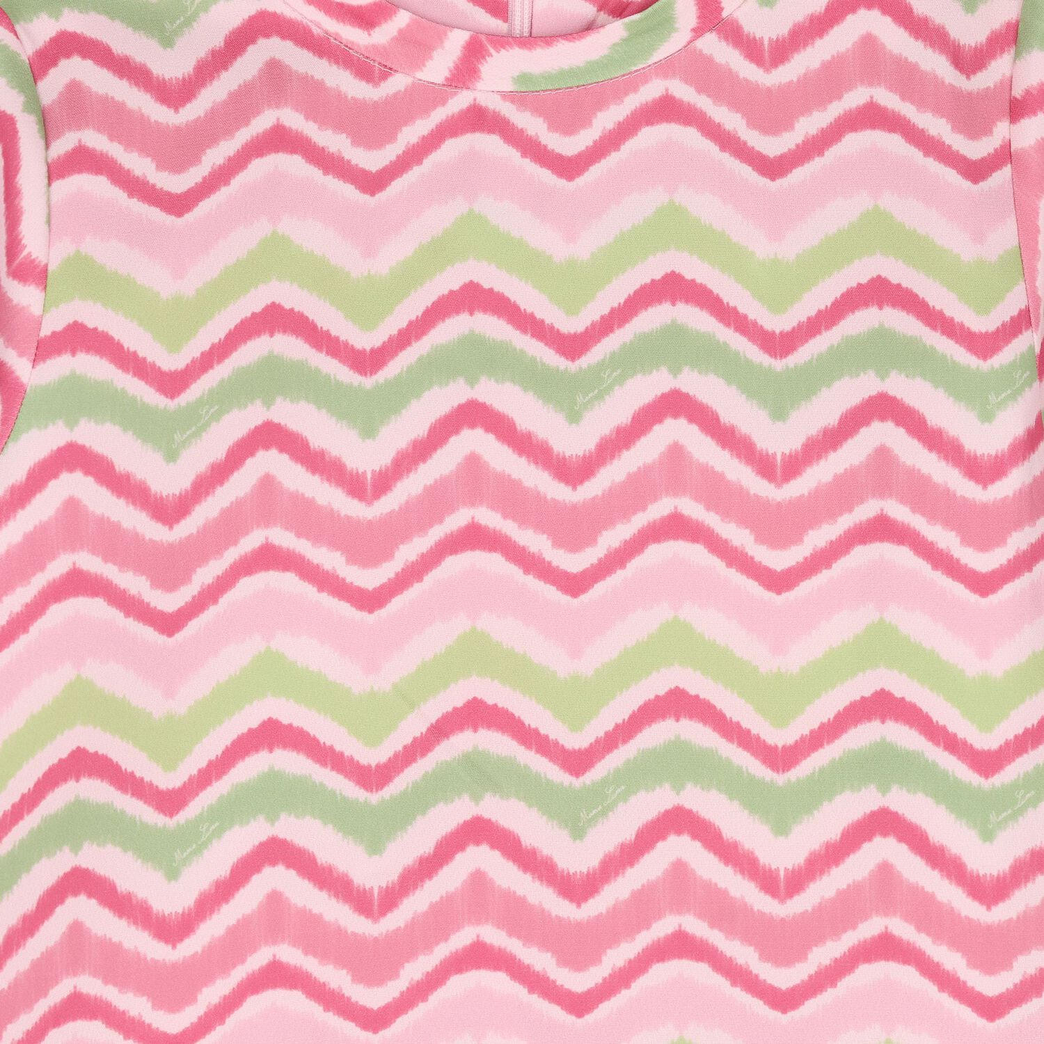 Girls Pink & Green Zigzag Dress, 1, hi-res
