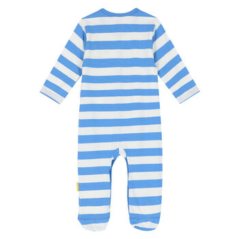 Baby Boys Blue & White Teddy Babygrow