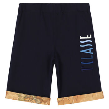 Boys Navy Logo Shorts