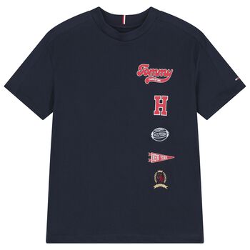Tommy Hilfiger Boys Navy Blue Logo T-Shirt, 1 Boys Navy Blue Logo T-Shirt