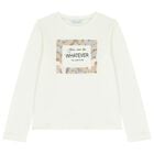 Girls Ivory Embroidered Long Sleeve Top, 1, hi-res