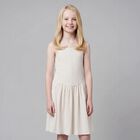 Girls Ivory Ribbed Dress, 2, hi-res