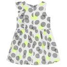 Girls White Polka Dots Dress, 1, hi-res