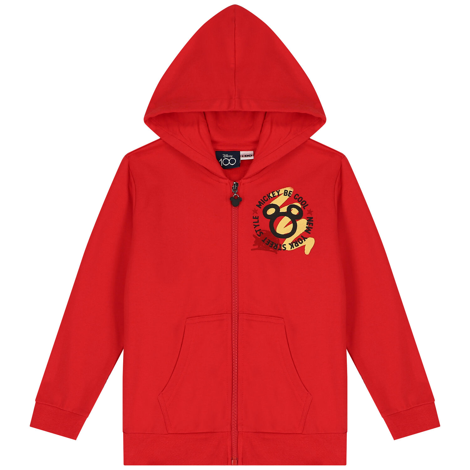 Red Mickey Mouse Hooded Zip Up Top, 1, hi-res image number null