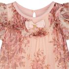 Baby Girls Pink Floral Tulle Dress , 1, hi-res