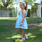 Girls White & Blue Bow Headband, 1, hi-res