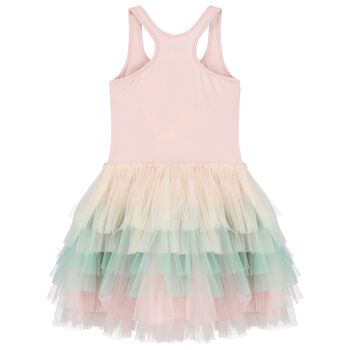Girls Pink Embellished Tulle Dress