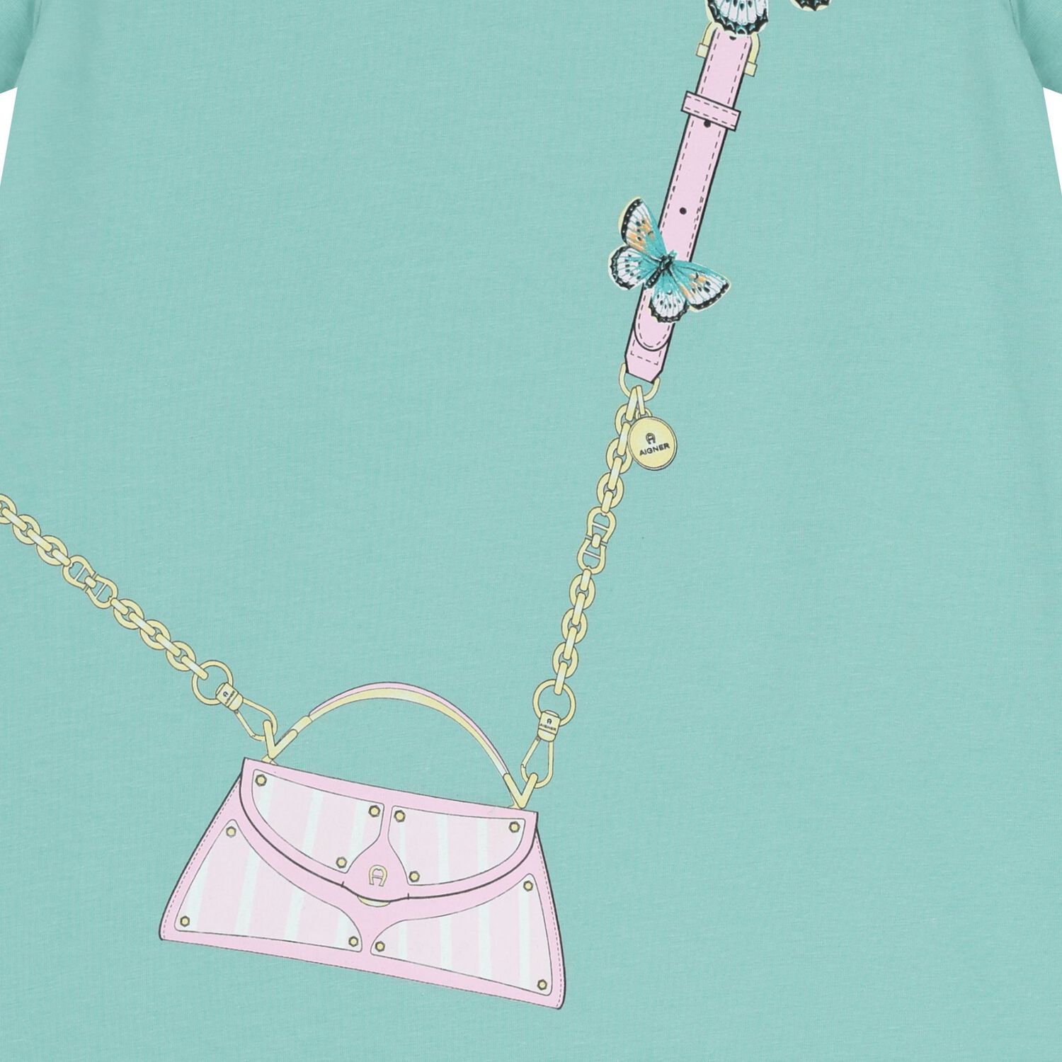 Girls Green Bag Logo Dress , 2, hi-res