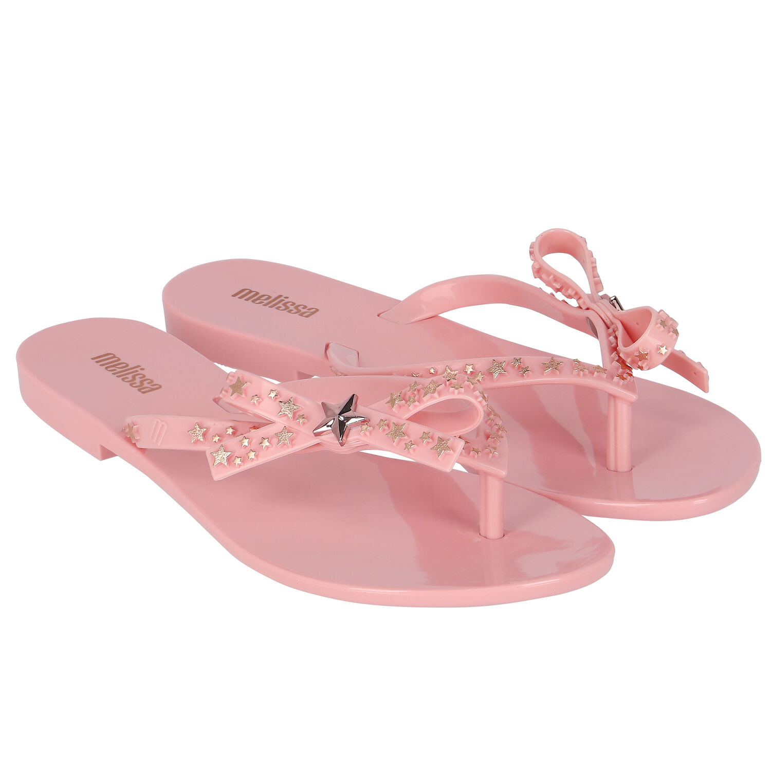 Girls Pink Star Flip-Flops, 1, hi-res image number null