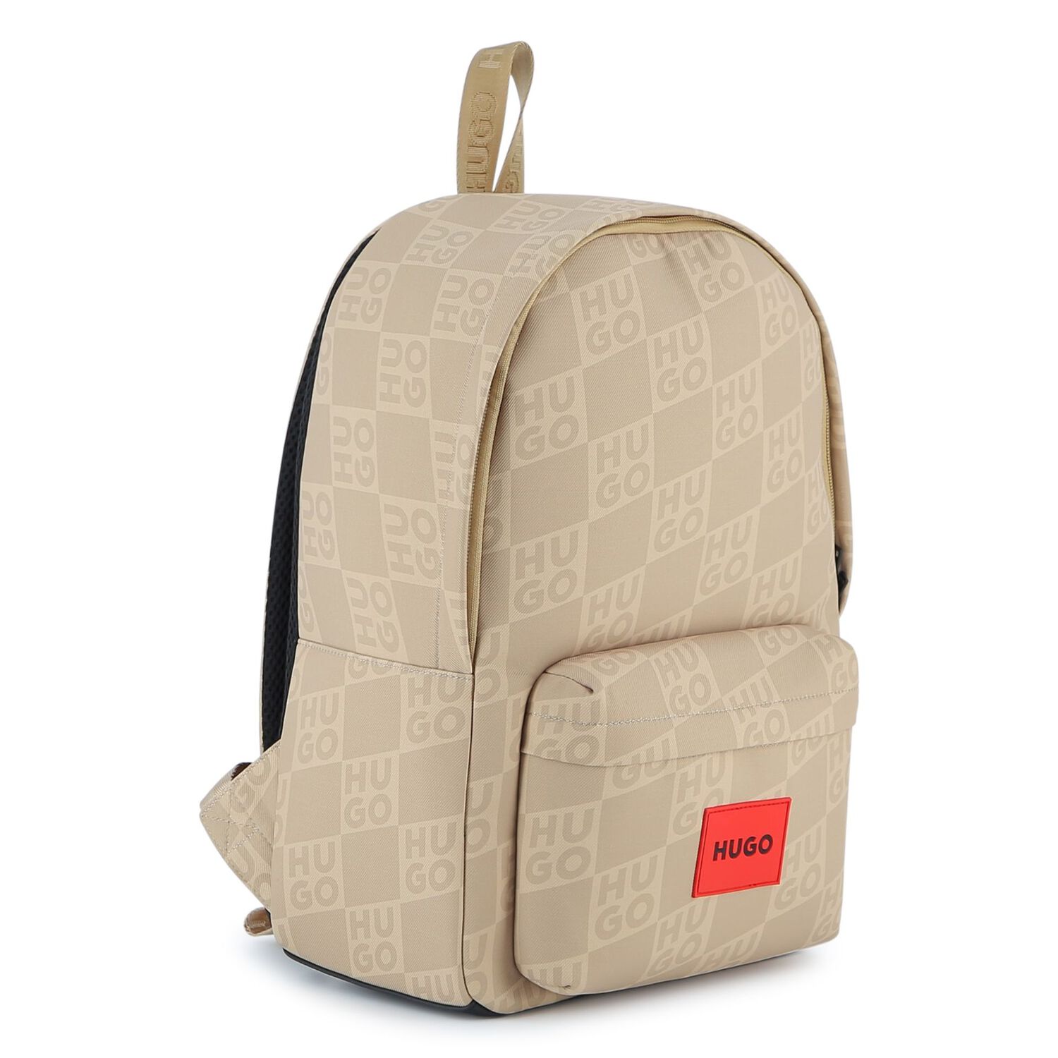 Boys Beige Logo Backpack, 1, hi-res