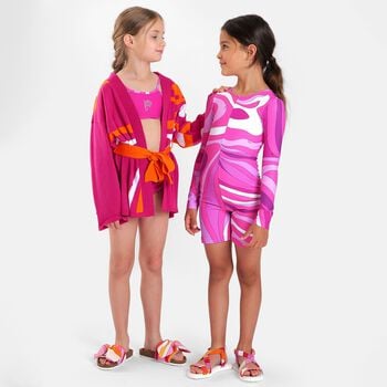 Girls Pink & Orange Sandals