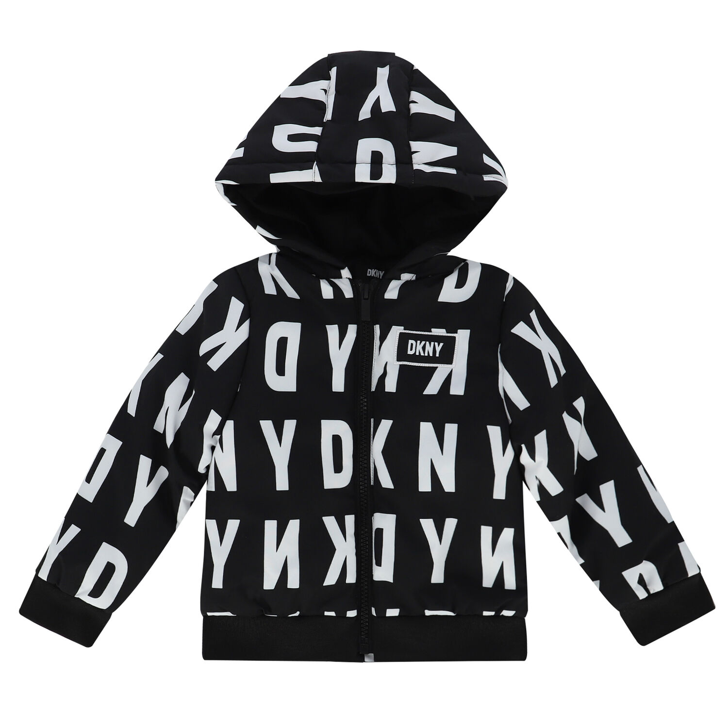 Boys Black & White Logo Jacket, 1, hi-res