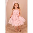 Girls Pink Embellished Tulle Dress, 1, hi-res