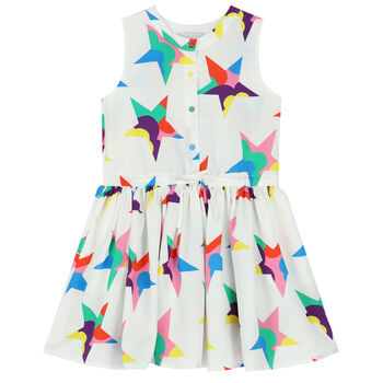 Girls White Stars Dress