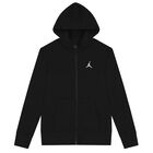 Black Jumpman Logo Hooded Zip Up Top, 1, hi-res