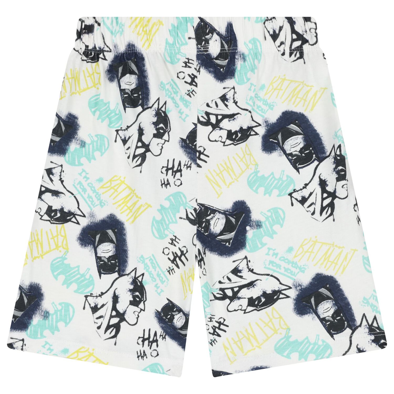 Boys White Batman Logo Shorts Set, 1, hi-res