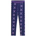 Girls Purple Logo Leggings, 1, hi-res