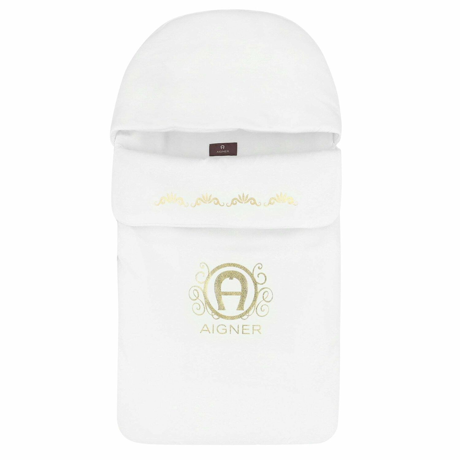 Baby Girls White & Gold Baby Nest, 1, hi-res