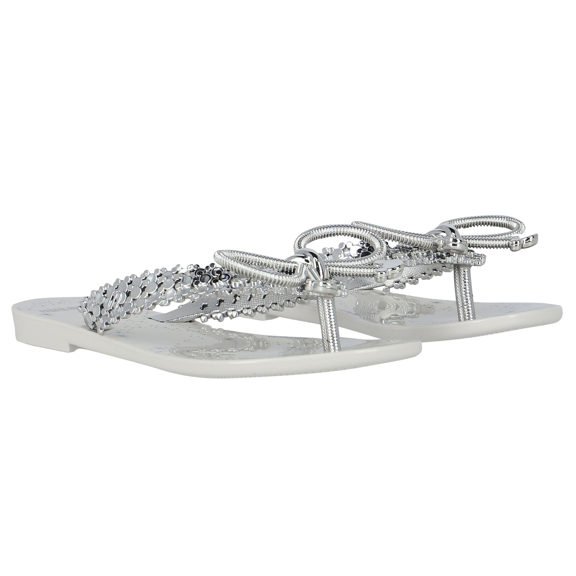 Silver bow clearance flip flops