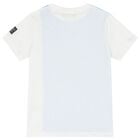Boys White & Blue Logo T-Shirt, 3, hi-res