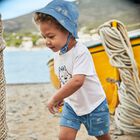 Younger Boys White & Blue Shorts Set, 1, hi-res