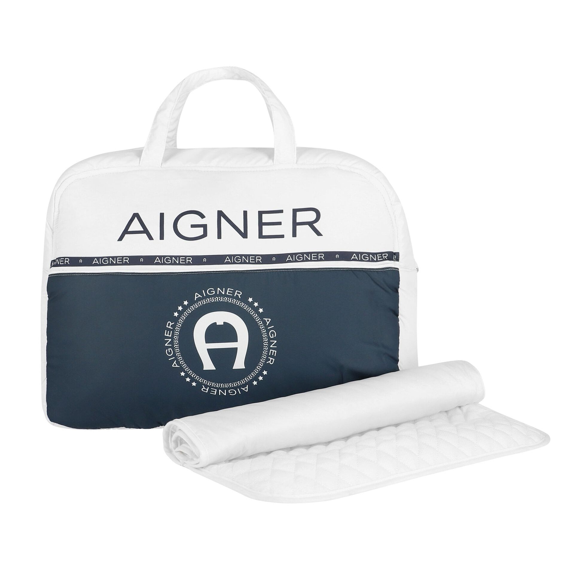 Aigner Kids Baby Boys White Navy Logo Changing Bag Junior Couture