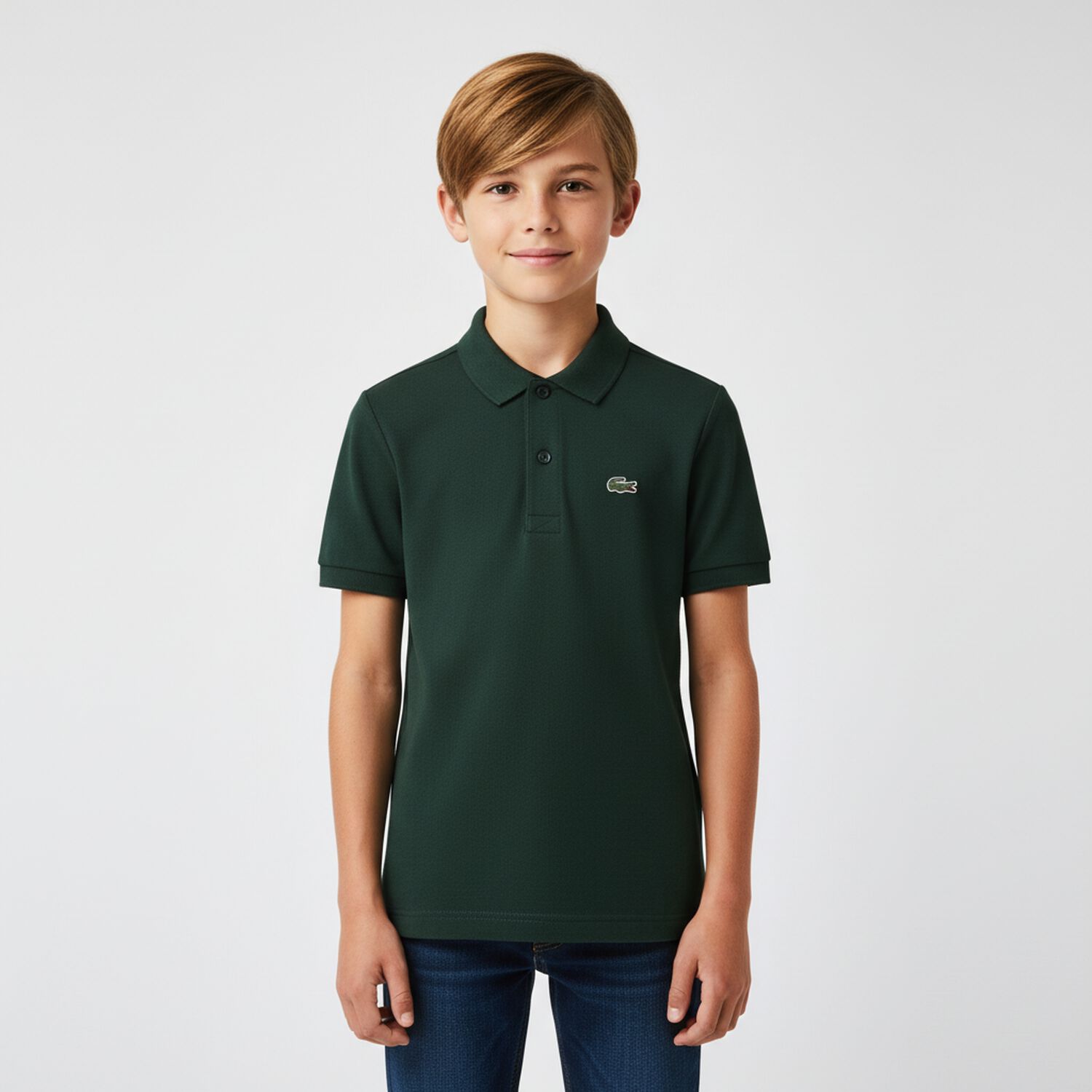Boys Green Logo Polo Shirt, 5, hi-res image number null