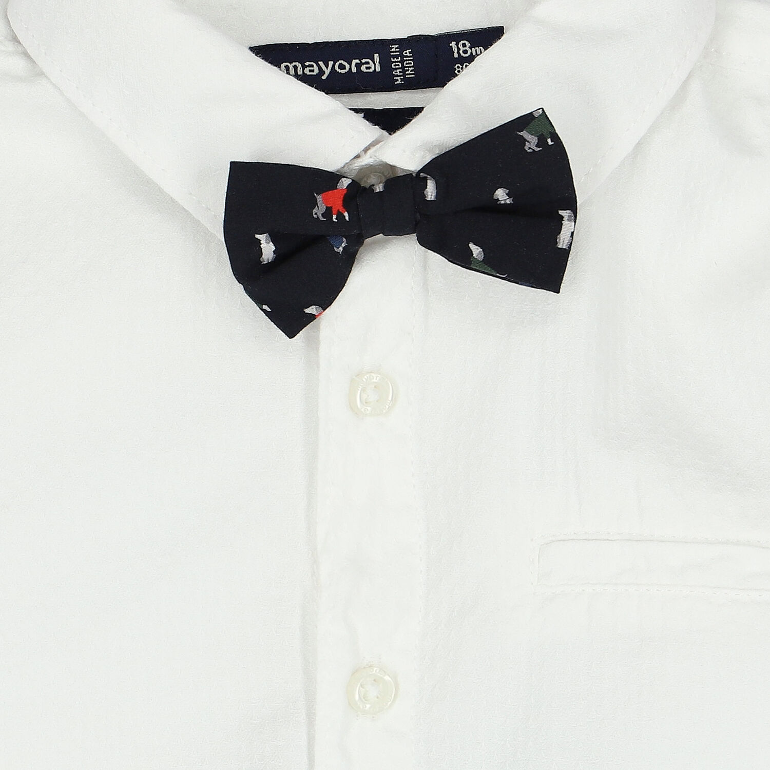 Younger Boys White Shirt & Bow Tie, 1, hi-res image number null