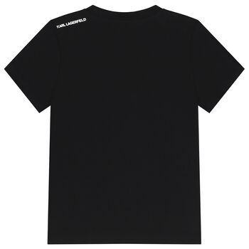 Boys Black Ikonik Karl Logo T-Shirt
