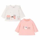 Baby Girls Pink & Ivory Tops (2 Pack), 1, hi-res
