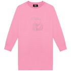 فستان بالشعار باللون الزهري, 1, hi-res