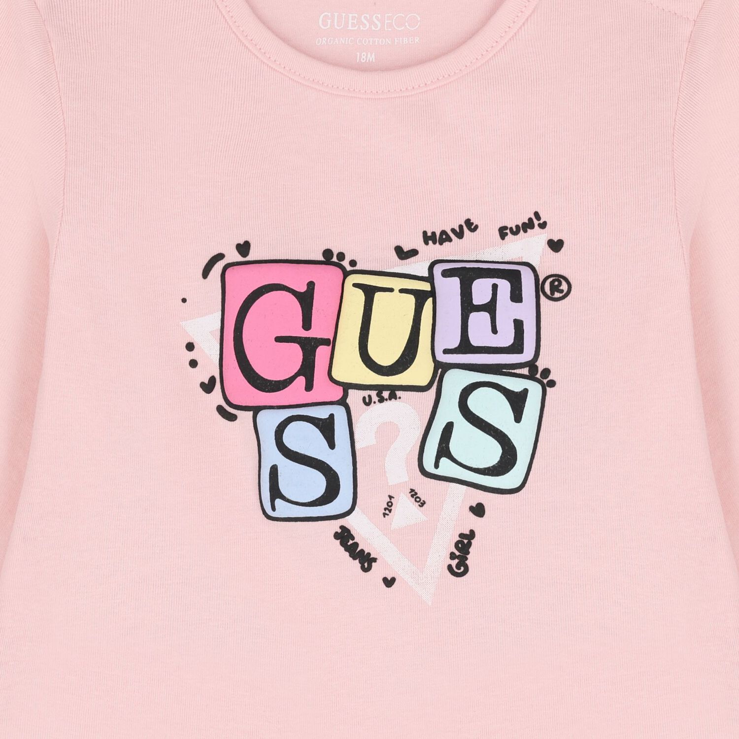 Baby Girls Pink Logo Long Sleeve Top, 2, hi-res image number null