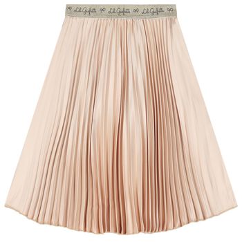 Girls Gold Pleated Skirt