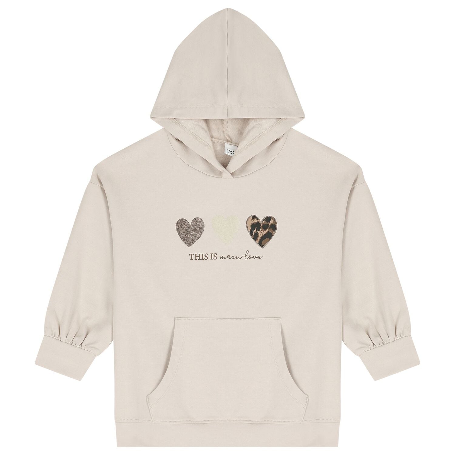Girls Beige Heart Leggings Set, 1, hi-res
