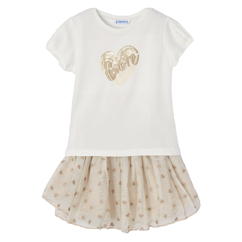 White and gold tulle skirt shop