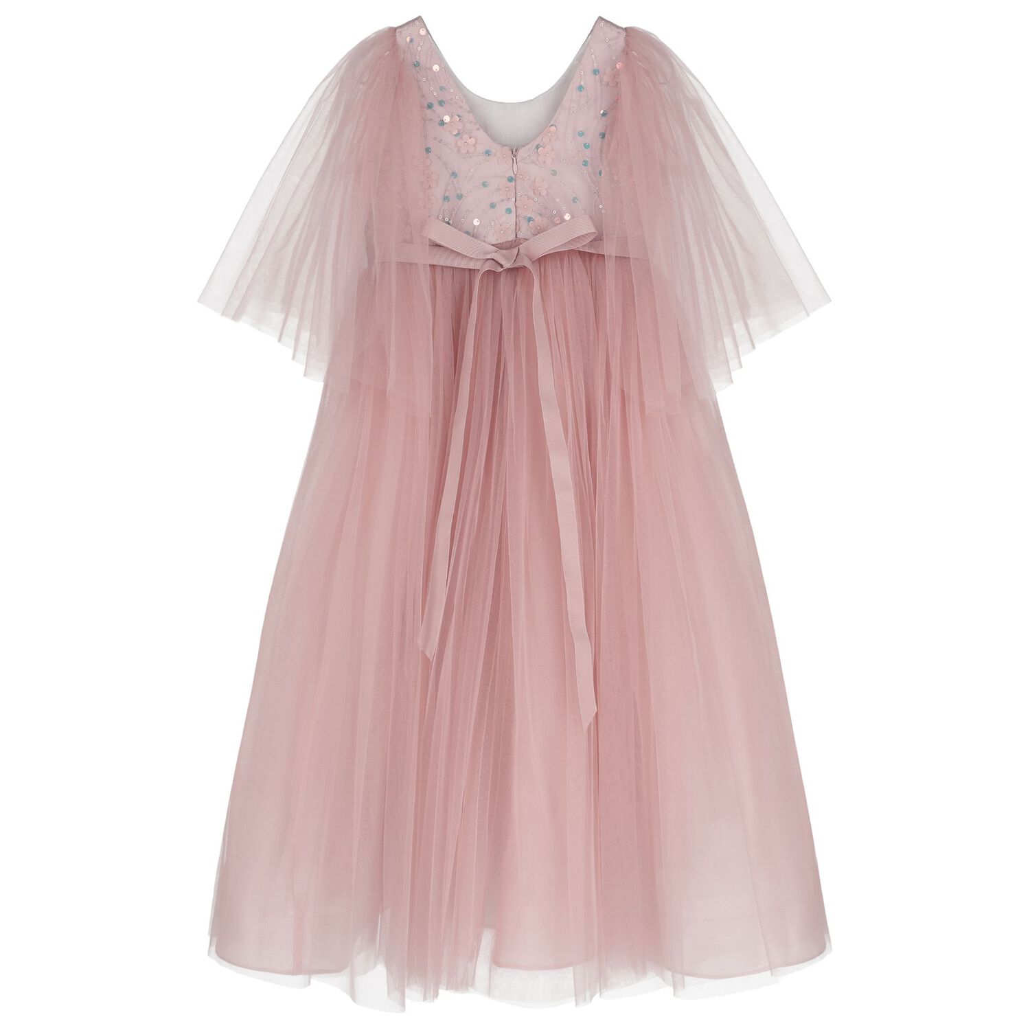 Girls Christell Pink Sequin Tulle Dress, 1, hi-res