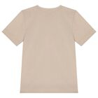 Boys Beige Logo T-Shirt, 1, hi-res