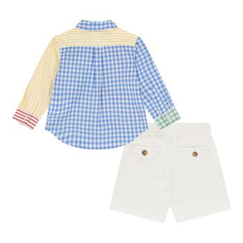 Baby Boys Multi-Coloured Gingham Shirt & Shorts Set 