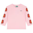 Girls Pink Boke Flower Long Sleeve Top, 2, hi-res