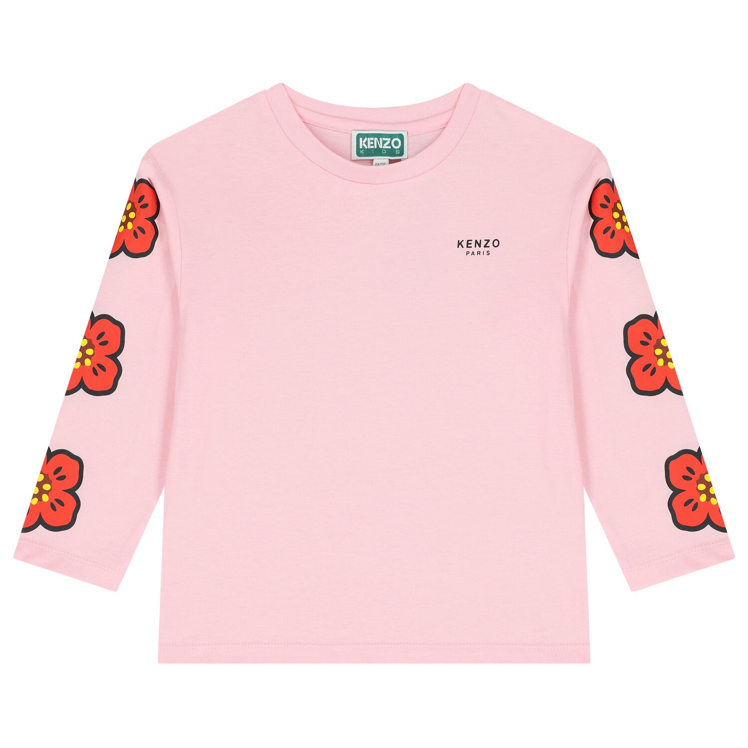 Girls Pink Boke Flower Long Sleeve Top, 2, hi-res