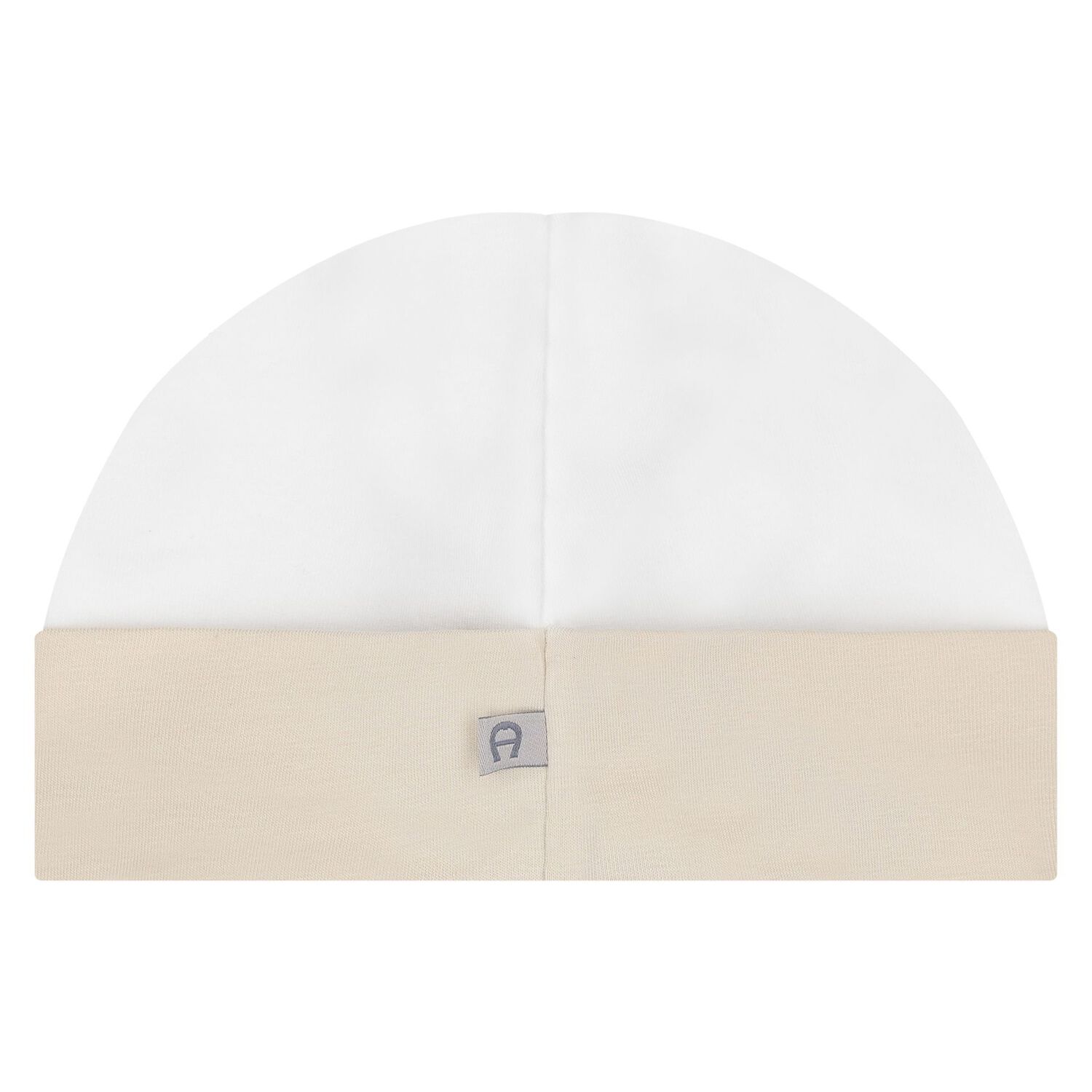 طقم هدايا ملابس أطفال وقبعة ومريلة بشعار باللونين البيج والأبيض, 1, hi-res