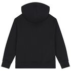 Girls Black Logo Hooded Top, 3, hi-res