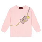 Girls Pink Crossbody Bag Sweatshirt, 2, hi-res