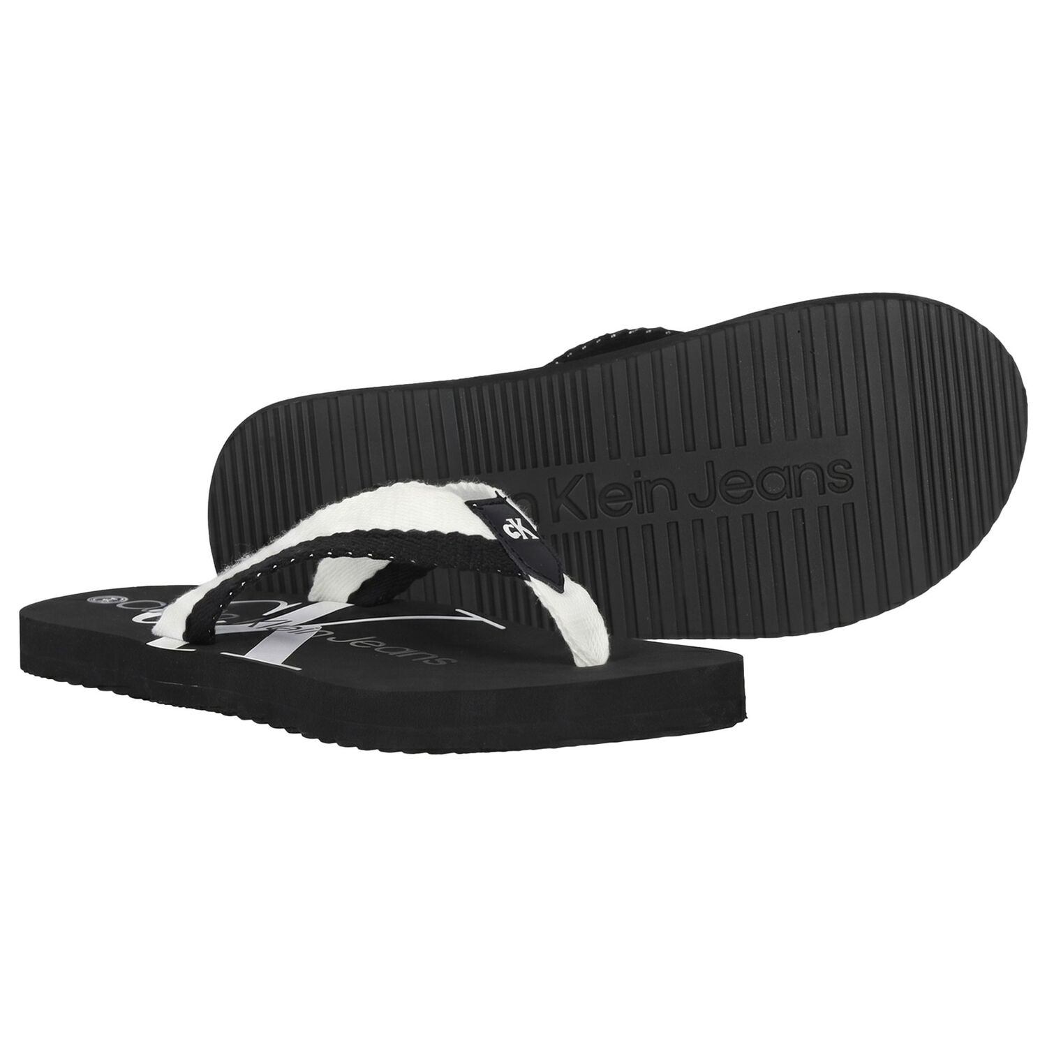 Black Logo Flip Flops, 1, hi-res