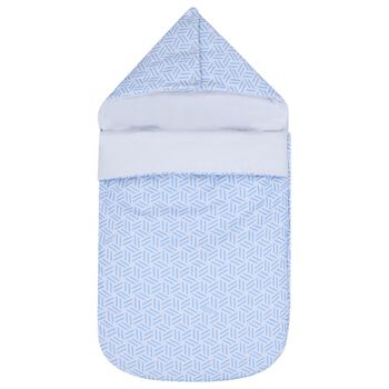 مدس اولاد قابل للعكس بطبعه شكل هندسي باللون الازرق 