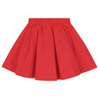 Girls Red Teddy Bear Skirt, 1, hi-res