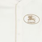 Ivory Embroidered Knight Logo Romper, 1, hi-res