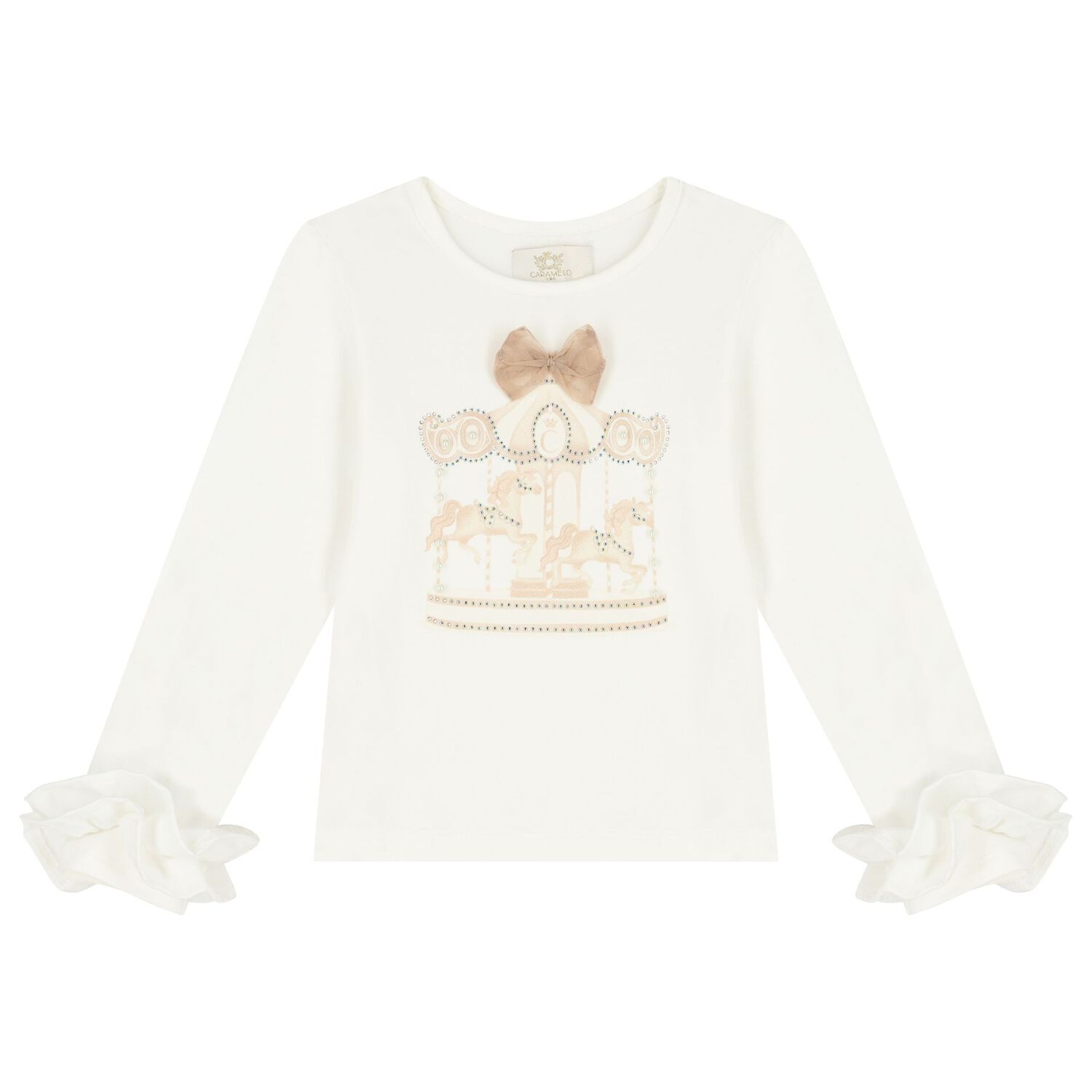 طقم تنورة للبنات باللون العاجي , 2, hi-res