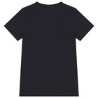 Boys Black Logo T-Shirt, 1, hi-res