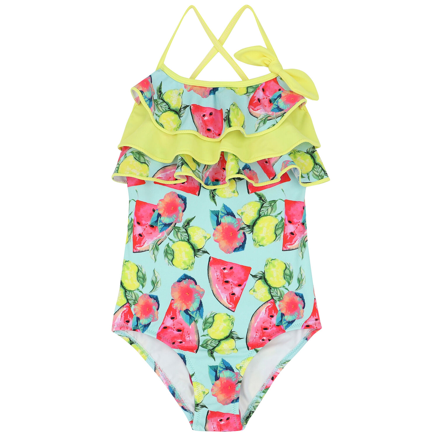 Girls Aqua Fruits Swimsuit, 1, hi-res image number null